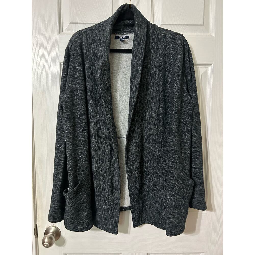 Chaps jersey knit open front cardigan, Size L